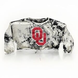 University of Oklahoma Cropped Sweatshirt Womens XL Tie Dye Top OU Sooners Shirt